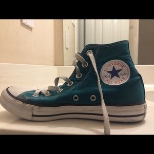 TEAL/BLUE CONVERSE (USED ONCE)